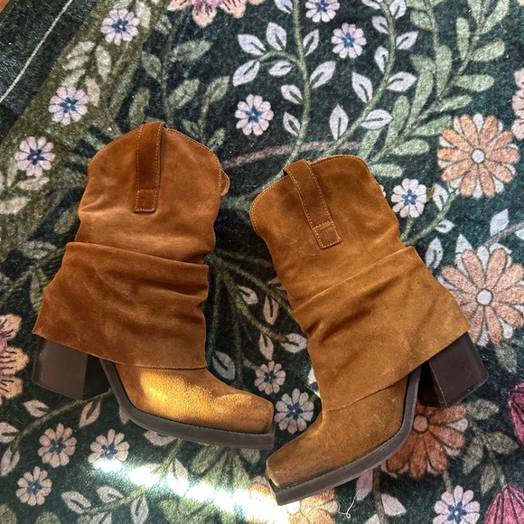 Suede brown Western Boots Pia Steve Madden 7 - Picture 9 of 11
